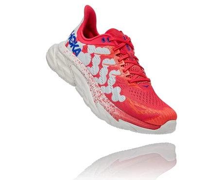 HOKA Clifton Edge Geometric Stabila Löparskor Dam Rosa / Blå Blommiga | XIP826341